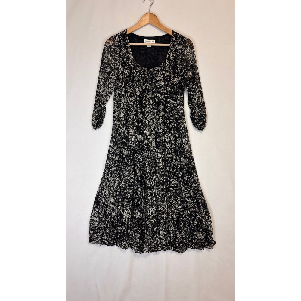 Coldwater Creek Mesh Dress Womens P10 Lettuce Hem Y2K Whimsigoth Fairy Grunge - Picture 7 of 12